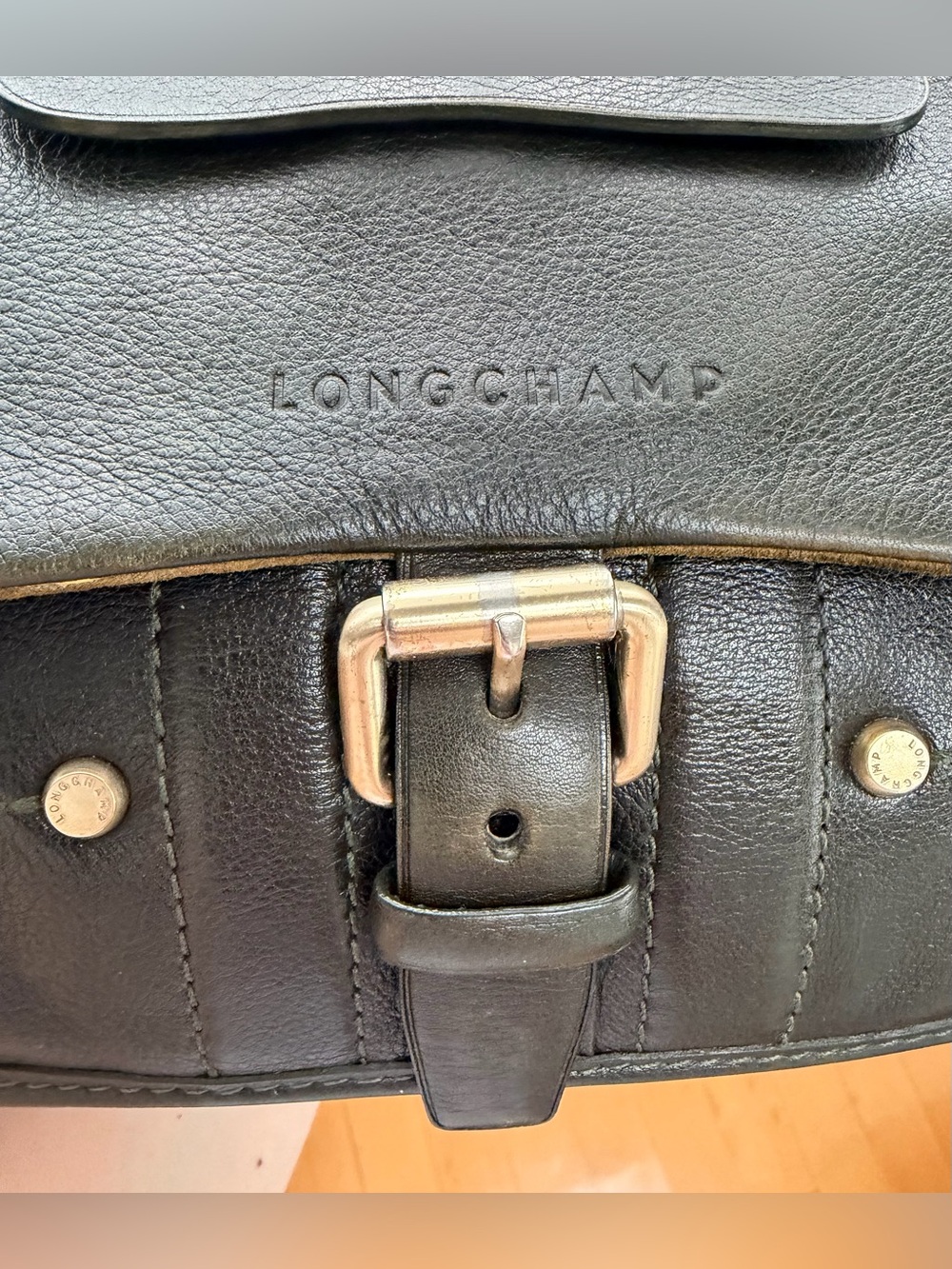 LONGCHAMP DARK GREEN BALZANE LEATHER BAG - Picture 7 of 15